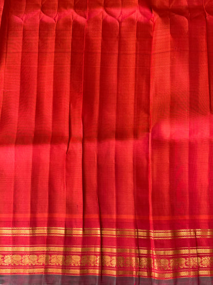 Cream Gadwal Silk Saree with Gold Zari Border — Pure Handloom | Silk Mark Certified