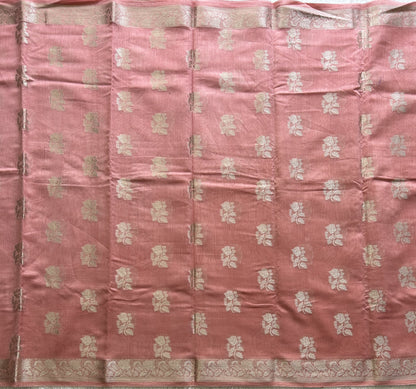 Pink Maheshwari  Cotton Saree For Women - Elegant Office & Daily Wear.