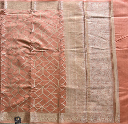 Peach Maheshwari  Cotton Saree For Women - Elegant Office & Daily Wear.