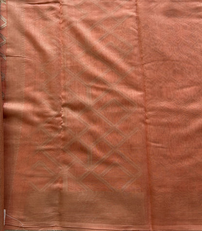 Peach Maheshwari  Cotton Saree For Women - Elegant Office & Daily Wear.