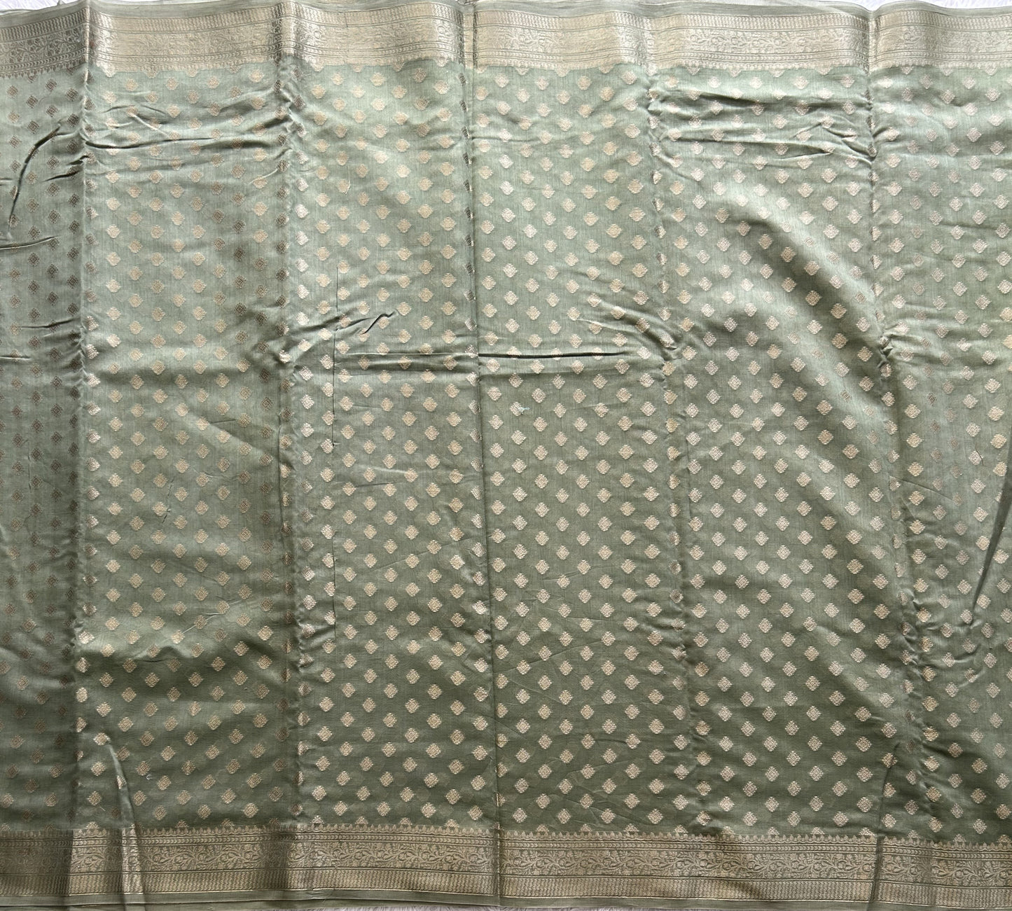 Green Maheshwari  Cotton Saree For Women - Elegant Office & Daily Wear.