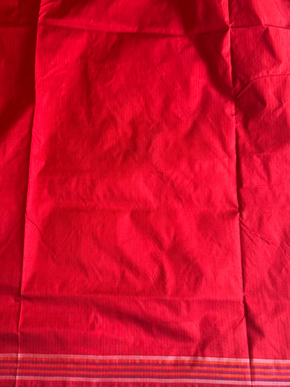 Ikkat Pattu Saree Violet colored complemented with a Red Patolla border. - Sampradaya Designer Studio
