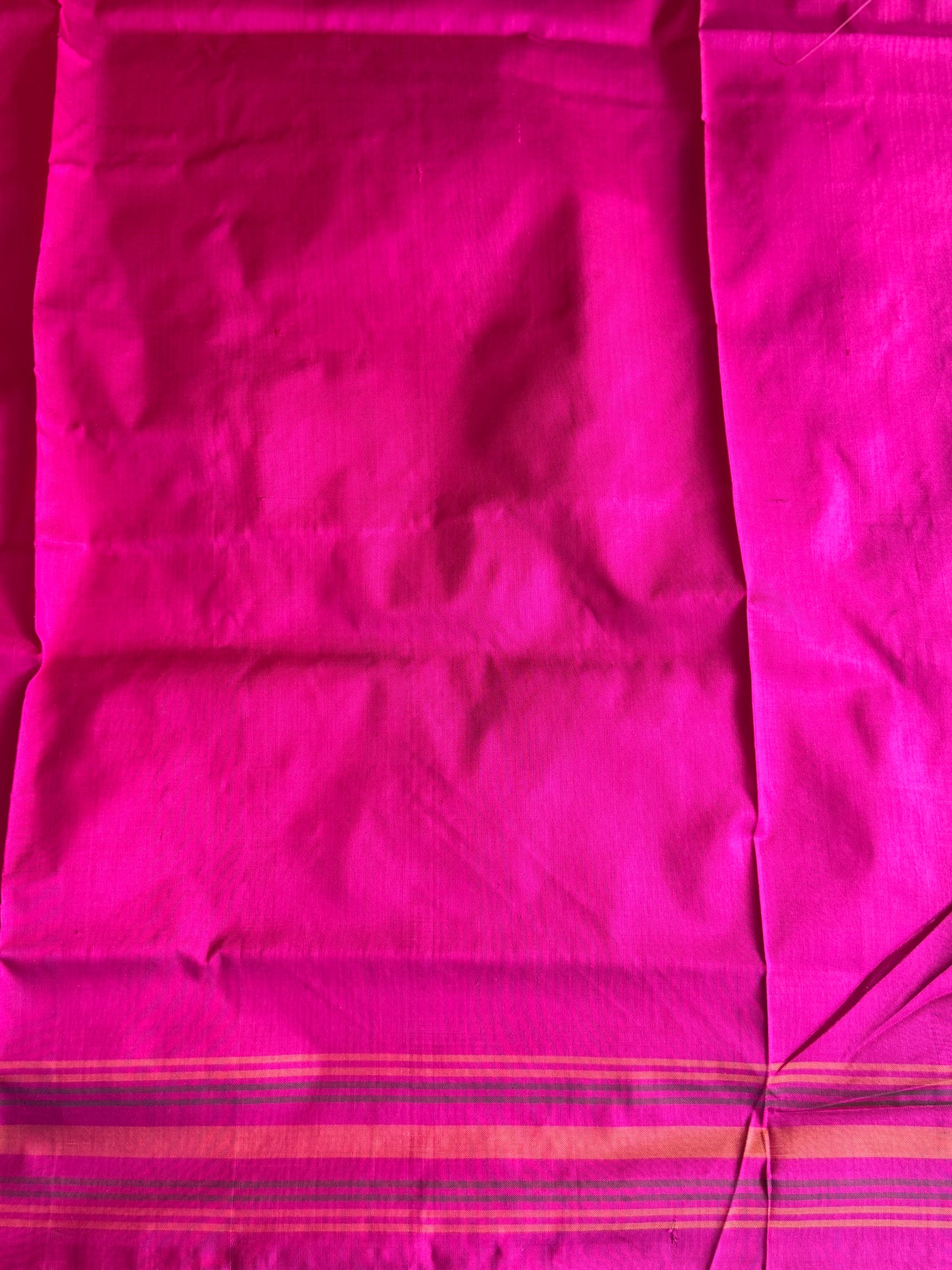Ikkat Pattu Saree Purple colored complemented with a Pink Patolla border. - Sampradaya Designer Studio