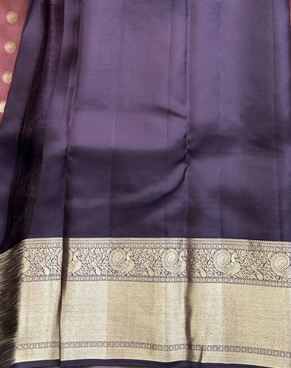 Kanjivaram Silk Saree - Brown with Gold Zari Border ( Powerloom) | Affordable Luxury
