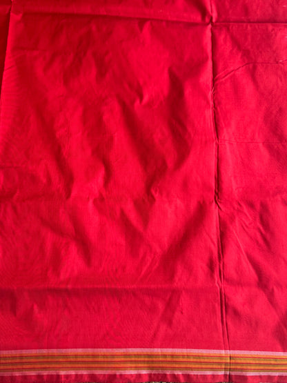 Ikkat Pattu Saree Dark Purple colored complemented with a Red Patolla border. - Sampradaya Designer Studio