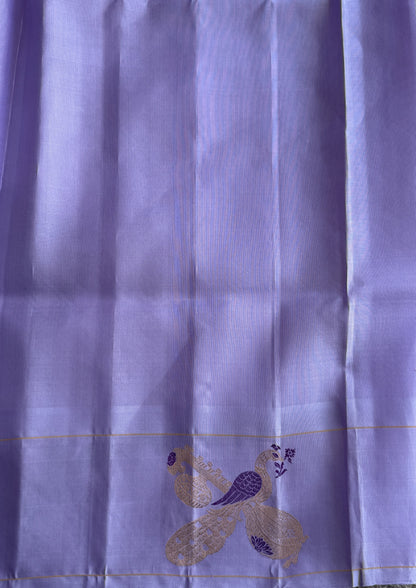 Gadwal Silk Saree Lilac Colored Complemented With a Minakari Border - Sampradaya Designer Studio