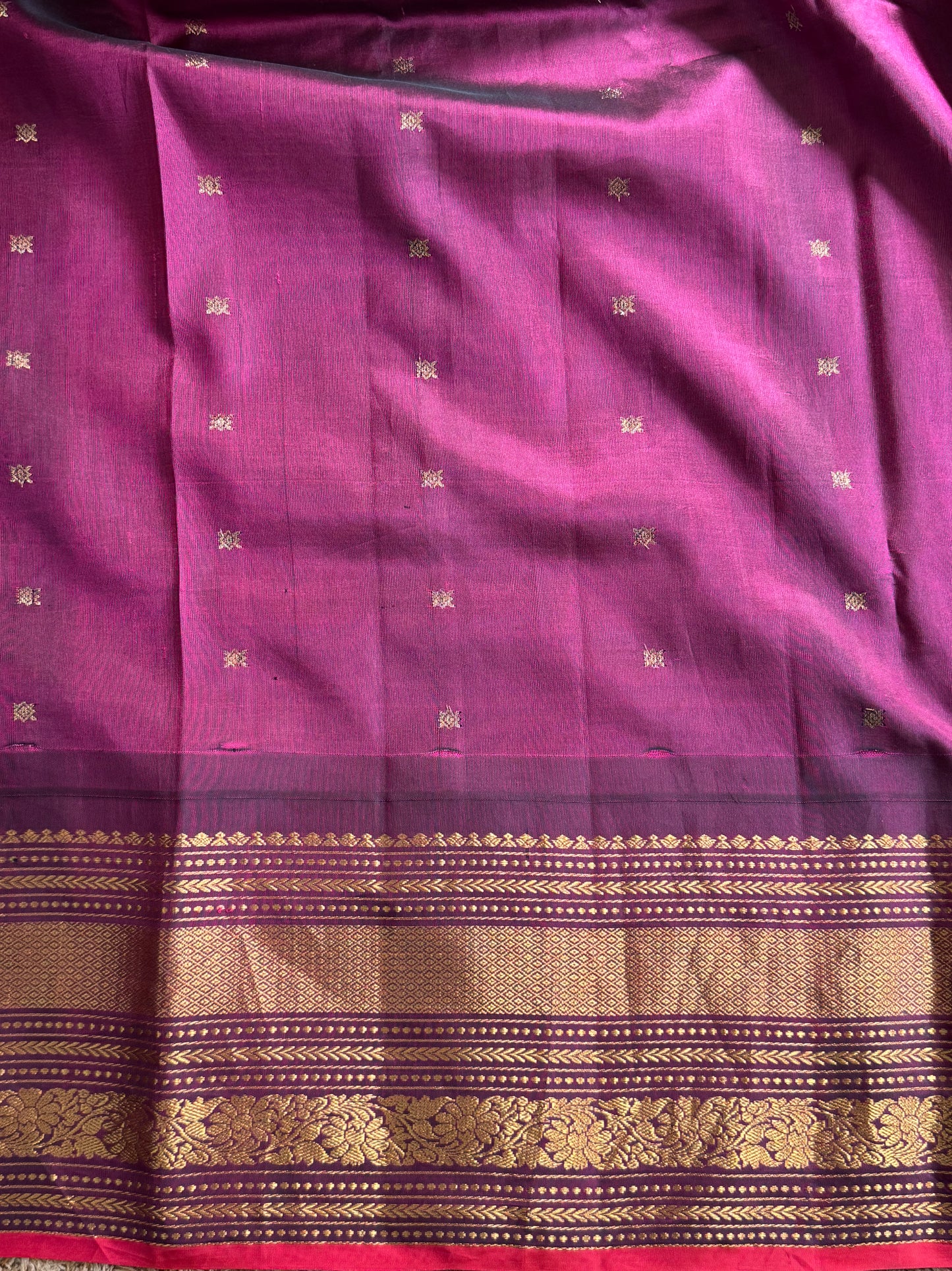 Yellow Gadwal Pure Silk Saree (Powerloom) With Gold Zari Border — Silk Mark Certified - Sampradaya Designer Studio