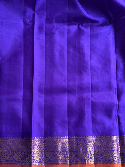 Beige Gadwal Pure Silk Saree (Powerloom) With Gold Zari Border — Silk Mark Certified - Sampradaya Designer Studio