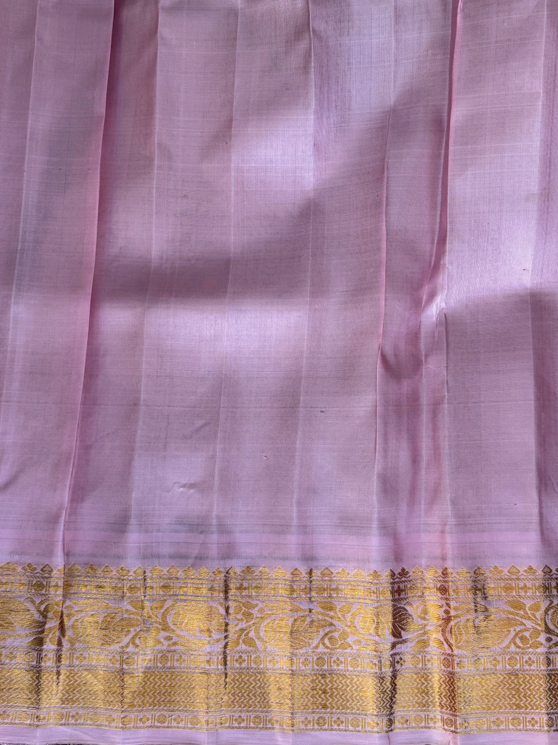 Gadwal Silk Saree Chocolate Brown Colored Complemented With a Zari Border - Sampradaya Designer Studio