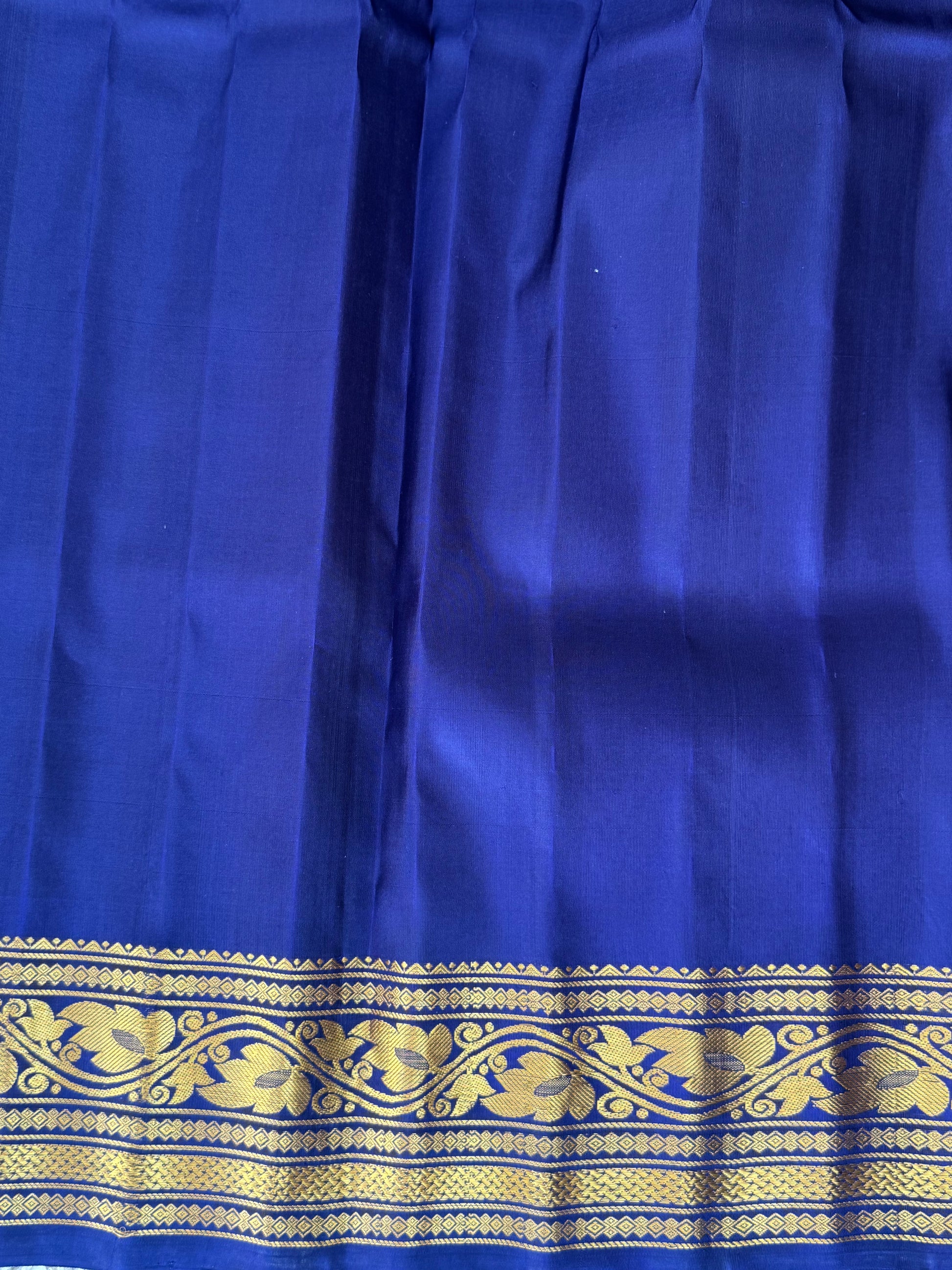 Gadwal Silk Saree Sandalwood Colored Complemented With a Zari Border - Sampradaya Designer Studio