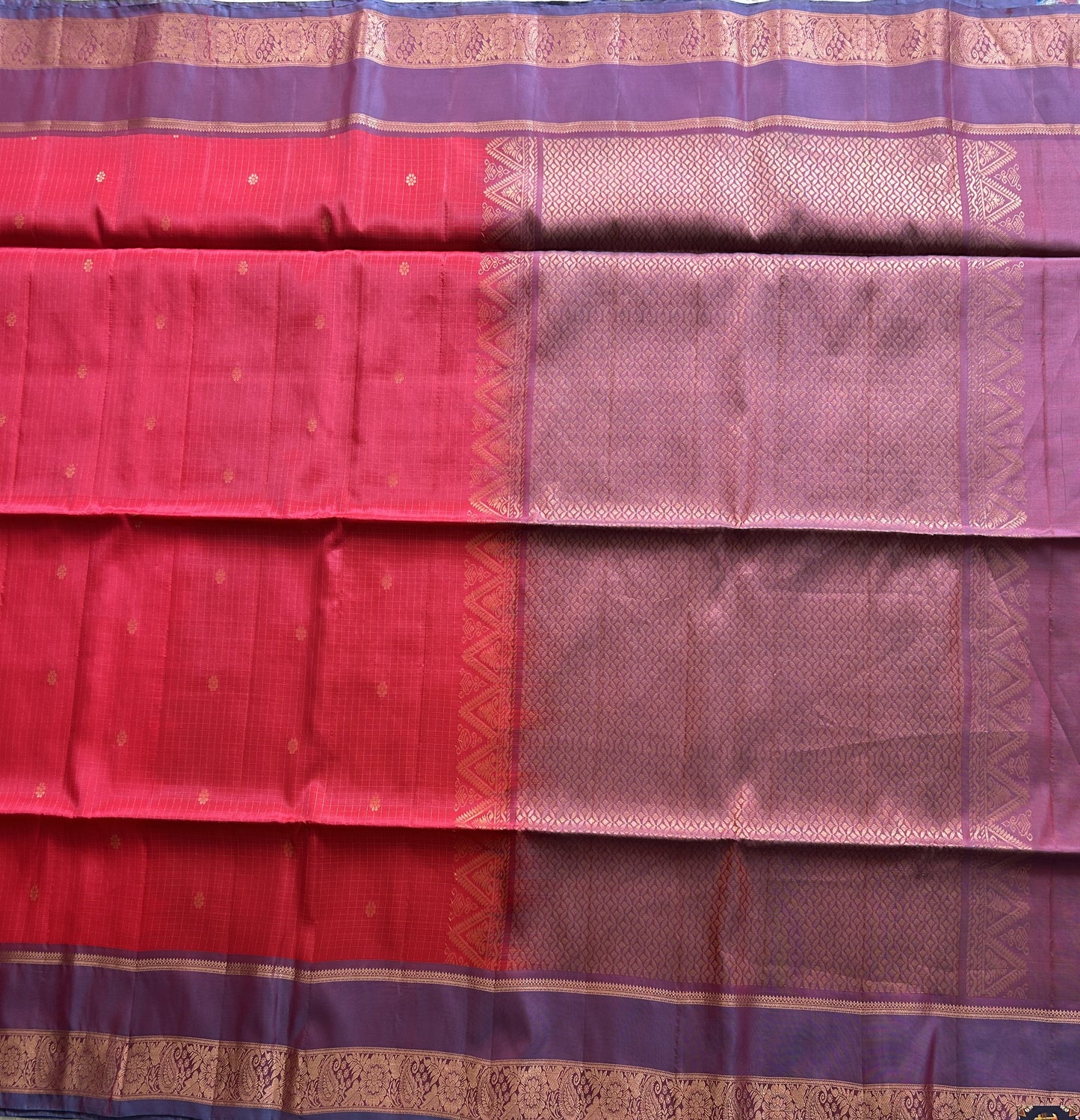 Kanjivaram Silk Saree - Pink with Gold Zari Border ( Powerloom) | Affordable Luxury