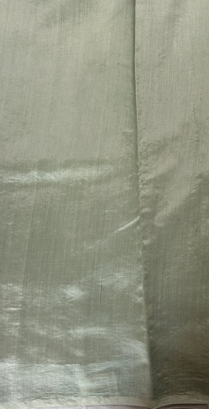 Banarasi Kora Silk Saree Sea Green Colored Complemented with a Zari Border. - Sampradaya Designer Studio