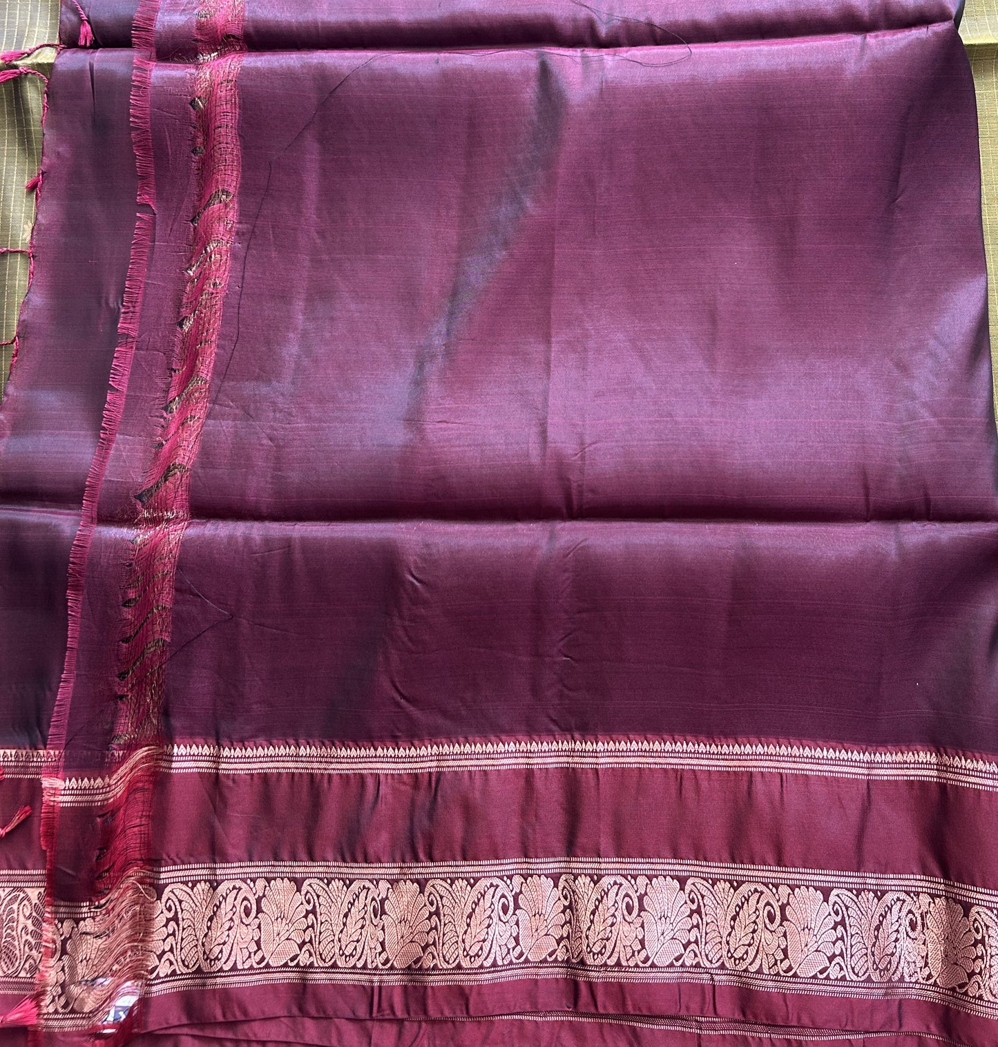 Kanjivaram Silk Saree - Green with Gold Zari Border ( Powerloom) | Affordable Luxury