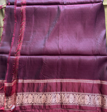 Kanjivaram Silk Saree - Green with Gold Zari Border ( Powerloom) | Affordable Luxury
