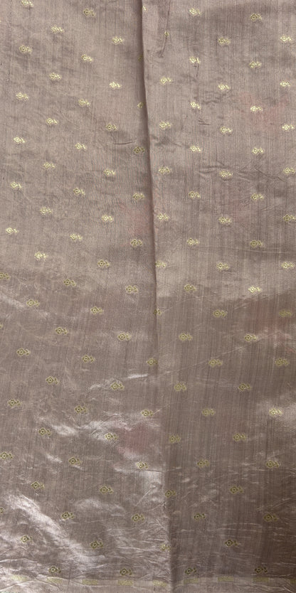 Banarasi Kora Silk Saree Light Green Colored Complemented with a Floral Zari Border. - Sampradaya Designer Studio