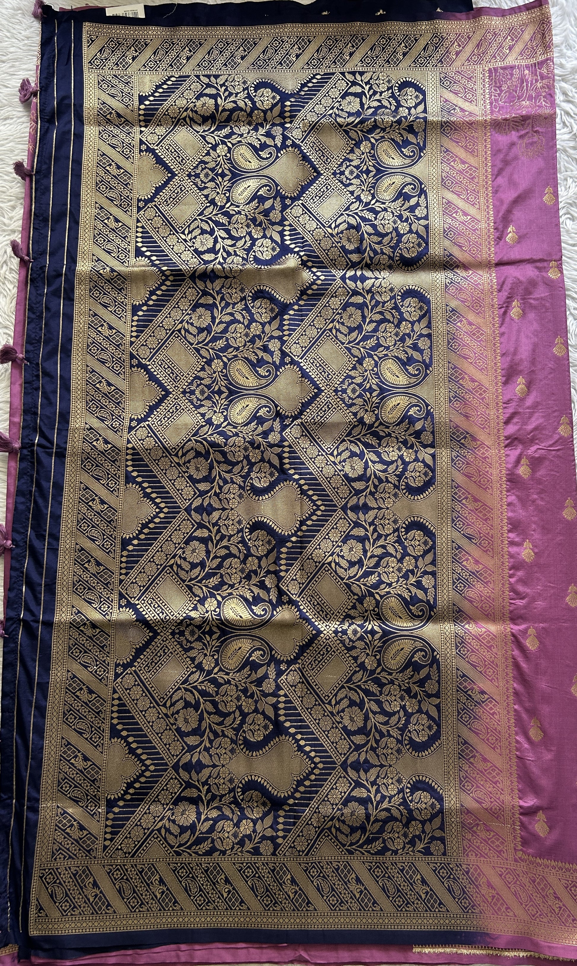 Semi Tussar Saree Lavender Colored Complemented with a Borderless. - Sampradaya Designer Studio