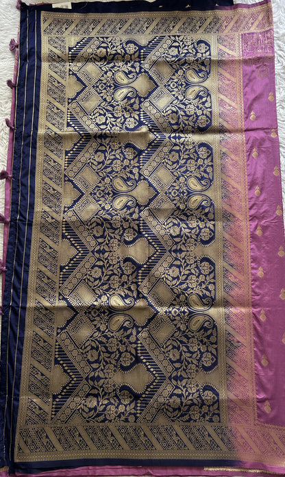 Semi Tussar Saree Lavender Colored Complemented with a Borderless. - Sampradaya Designer Studio