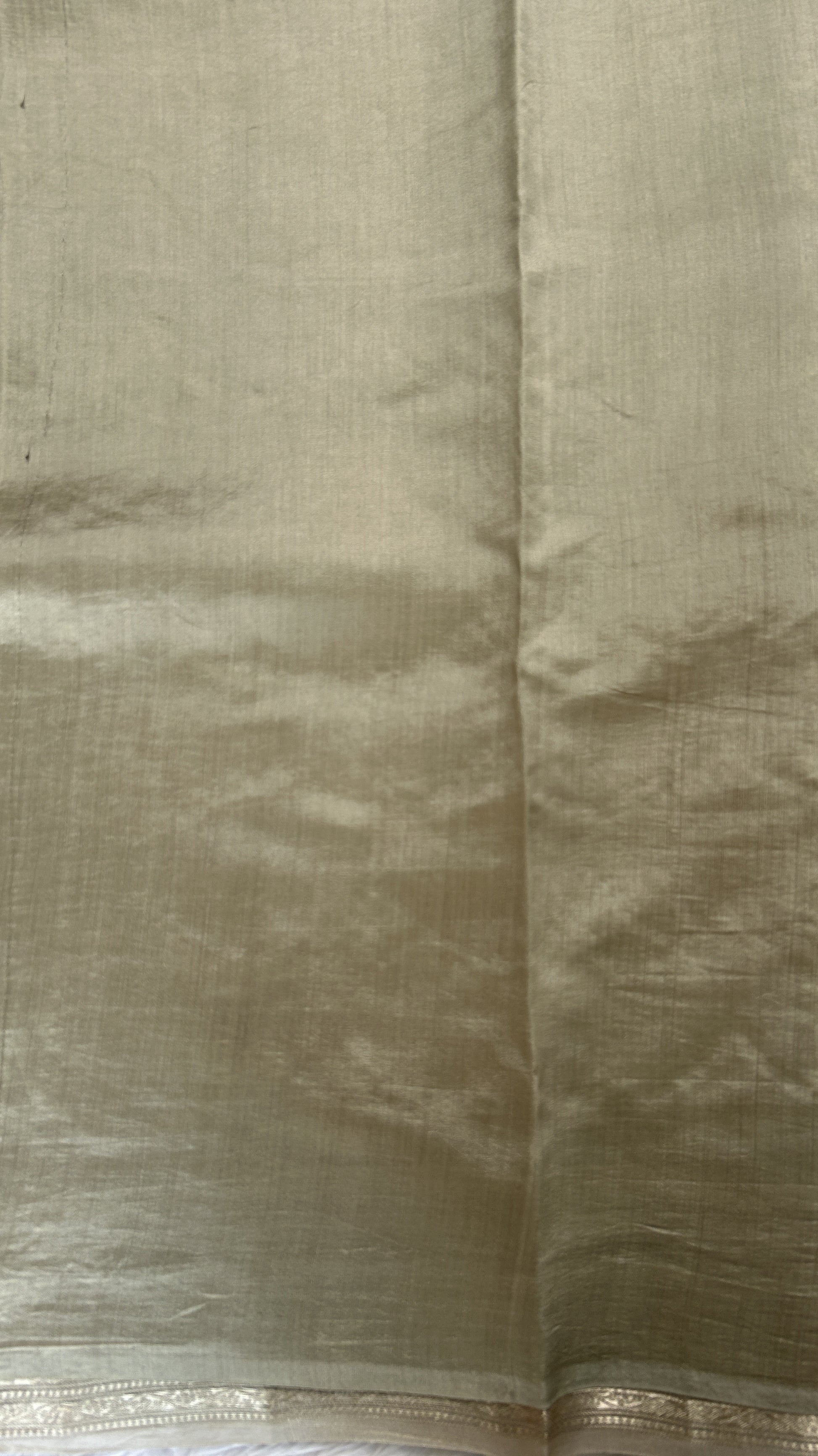 Banarasi Kora Silk Saree Beige Colored Complemented with a Zari Border. - Sampradaya Designer Studio