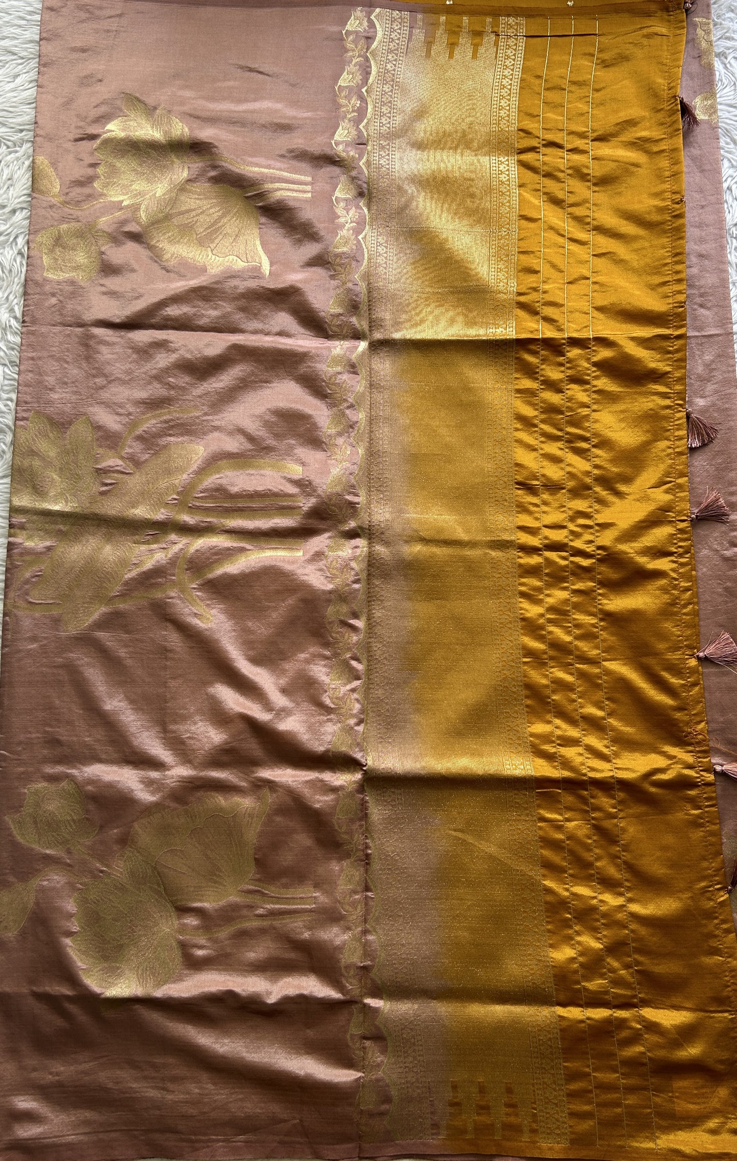 Semi Tussar Saree Onion Pink Colored Complemented with a Borderless. - Sampradaya Designer Studio