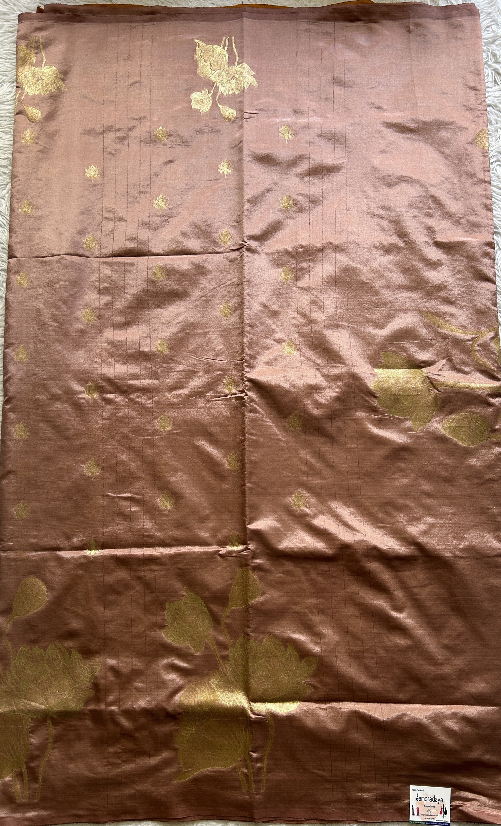 Semi Tussar Saree Onion Pink Colored Complemented with a Borderless. - Sampradaya Designer Studio