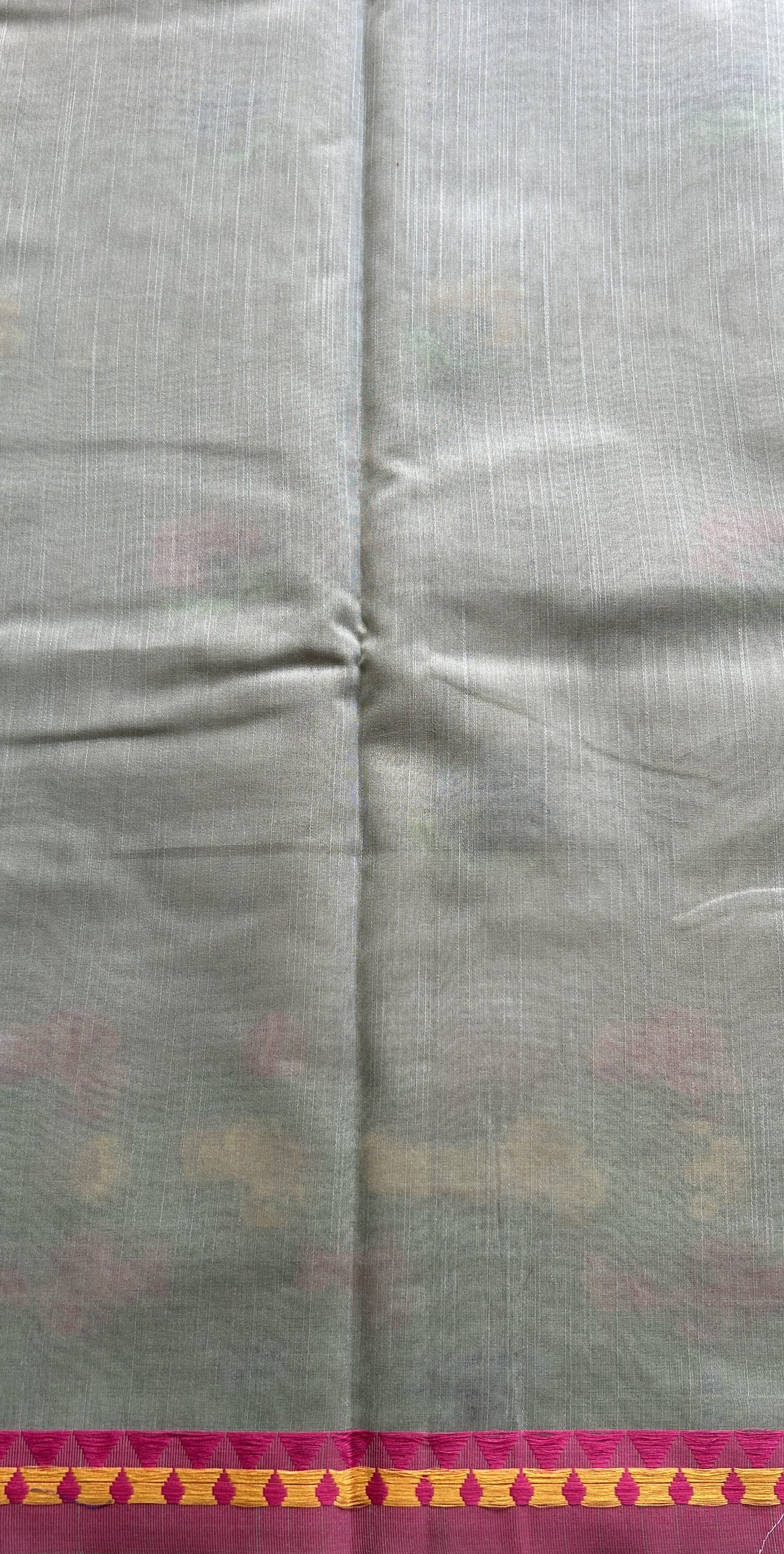 Semi Tussar Saree Light Green Colored Complemented with a Thread Border. - Sampradaya Designer Studio