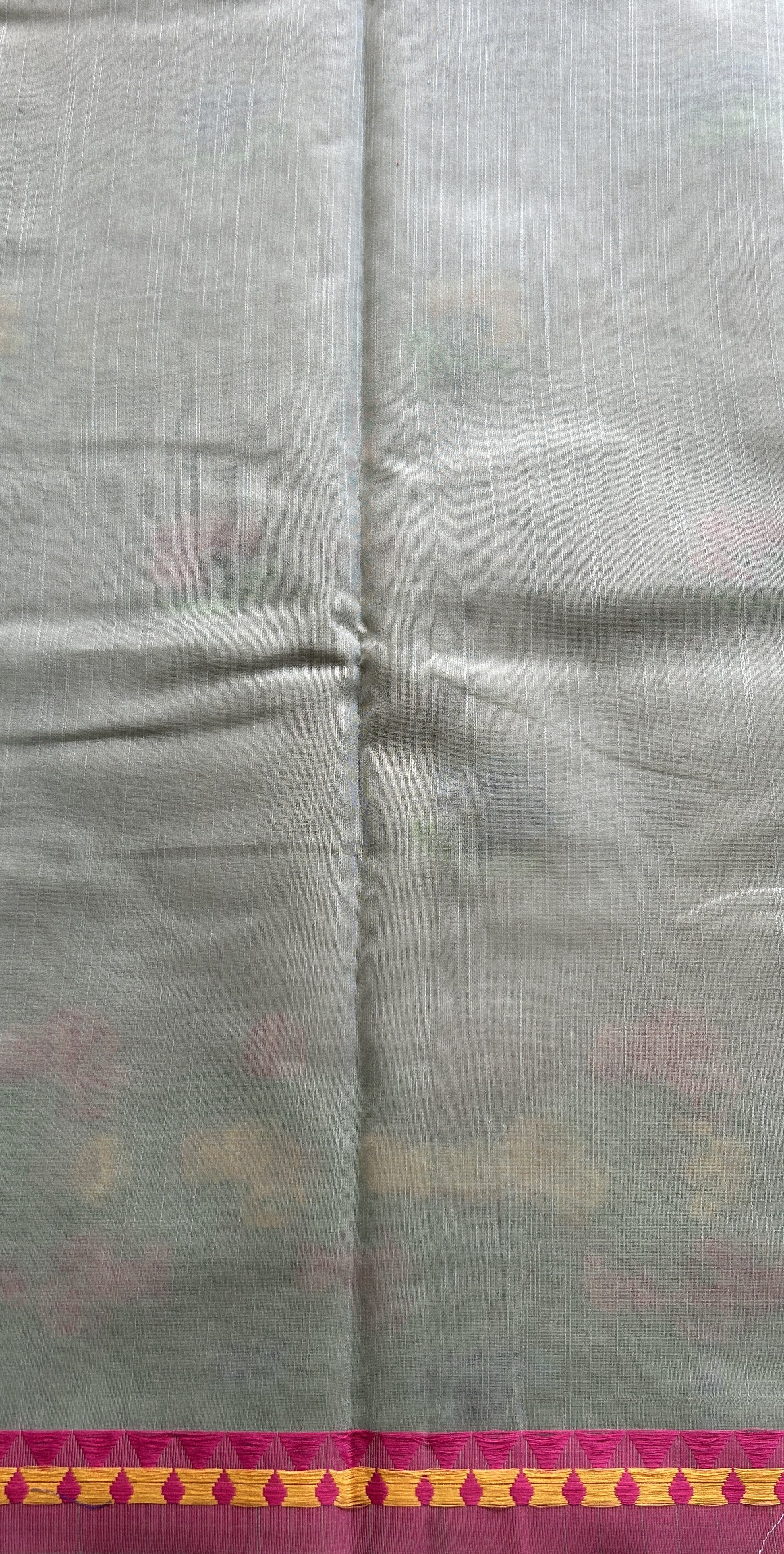 Semi Tussar Saree Light Green Colored Complemented with a Thread Border. - Sampradaya Designer Studio
