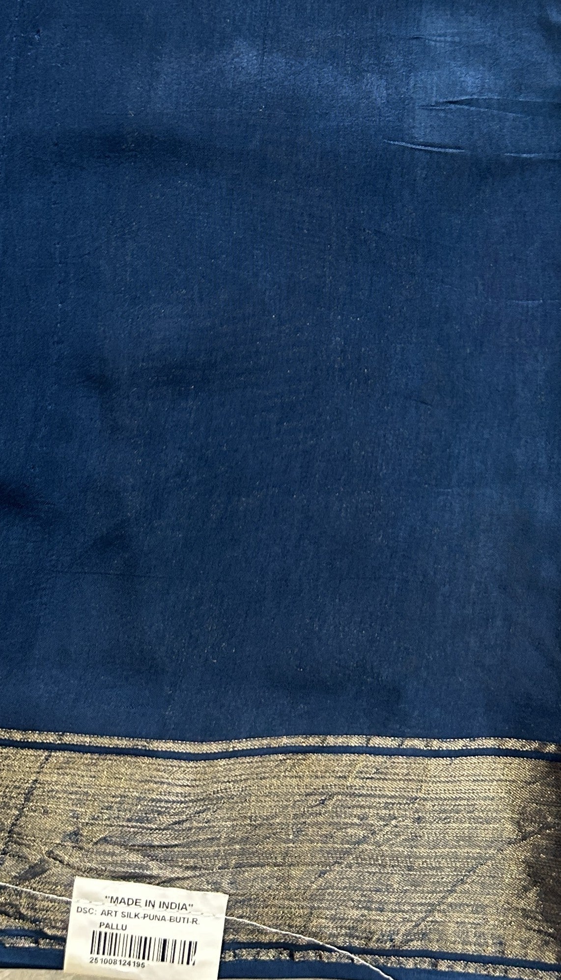 Dola Crepe Saree Blue Colored Elegantly Paired with a Zari Border. - Sampradaya Designer Studio