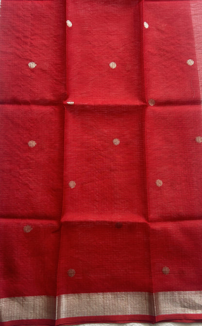 Pure Zarikota Saree Brown Colored Complemented with a Yellow Zari border. - Sampradaya Designer Studio