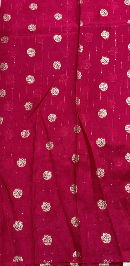 Satin Georgette Saree Purple Colored Complemented with a Zari Border. - Sampradaya Designer Studio