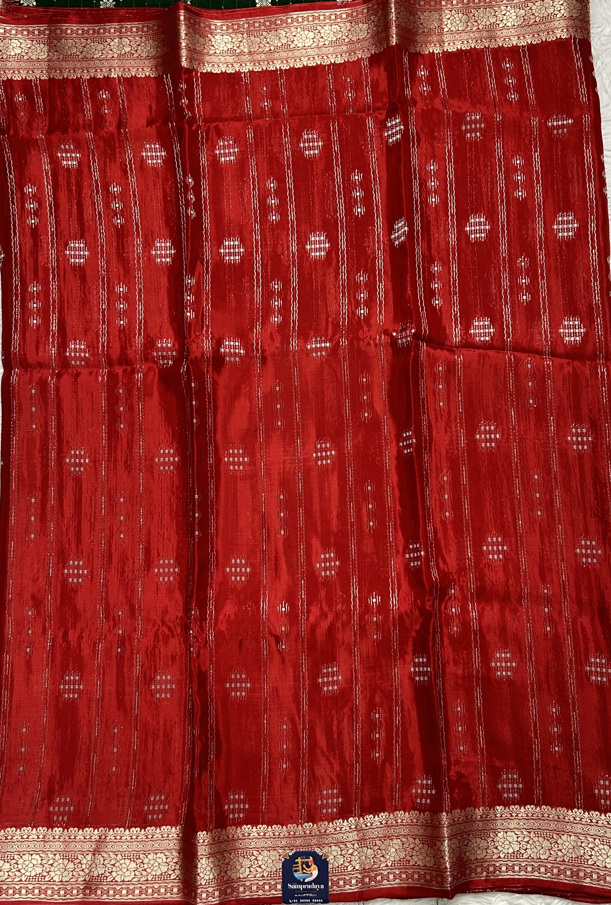 Satin Georgette Saree Maroon Colored Complemented with a Zari Border. - Sampradaya Designer Studio