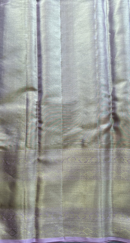 Kanjivaram Bridal Silk Saree Gold colored Saree complemented with a Zari border. - Sampradaya Designer Studio