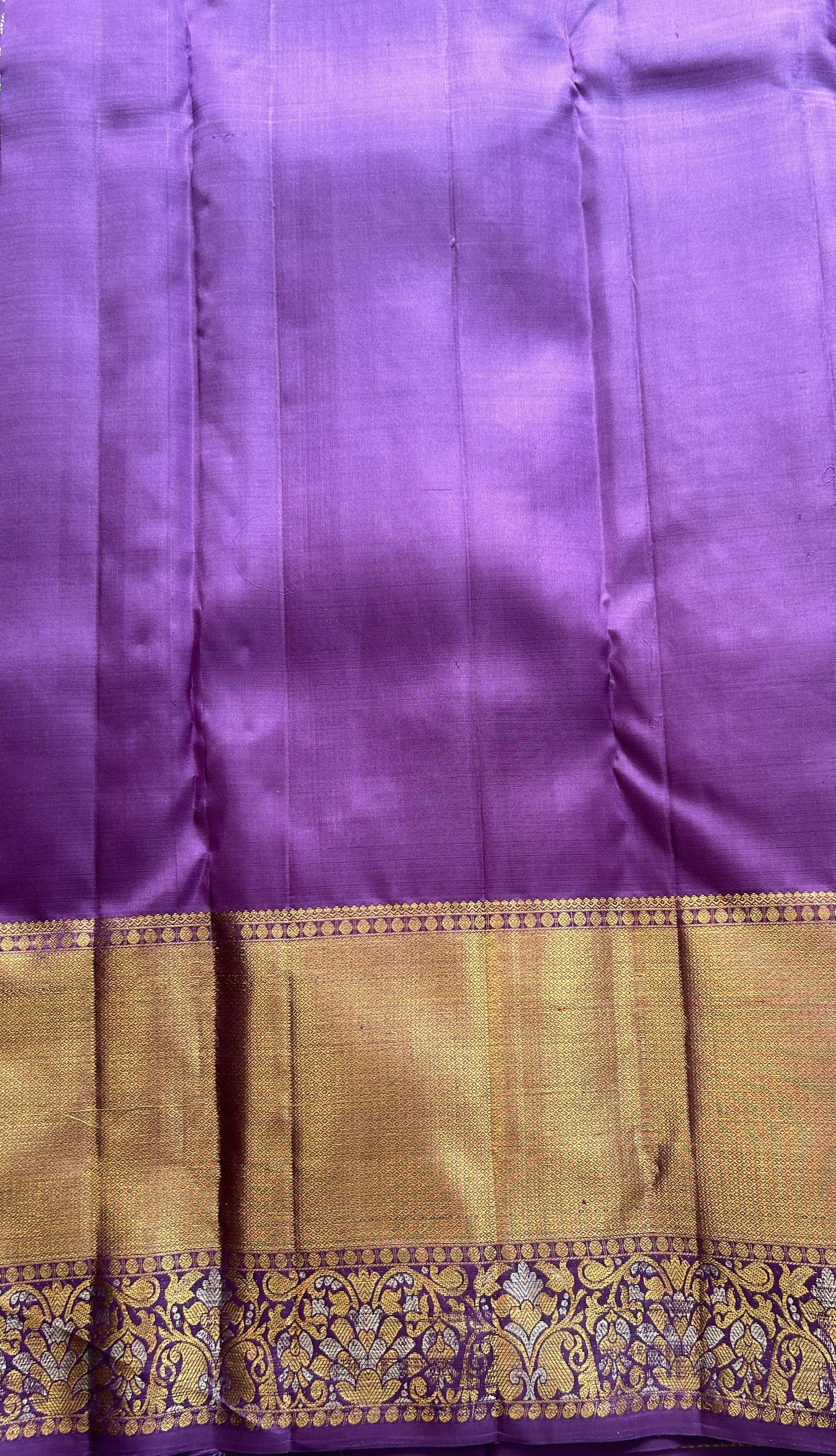 Kanjivaram Bridal Silk Saree Lavender colored Saree complemented with a Zari border. - Sampradaya Designer Studio