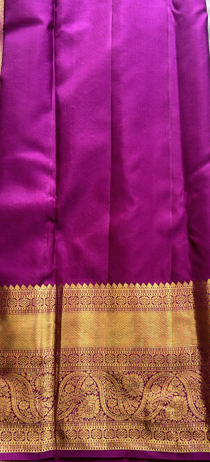 Kanjivaram Bridal Silk Saree Aqua Blue colored complemented with a Zari border. - Sampradaya Designer Studio