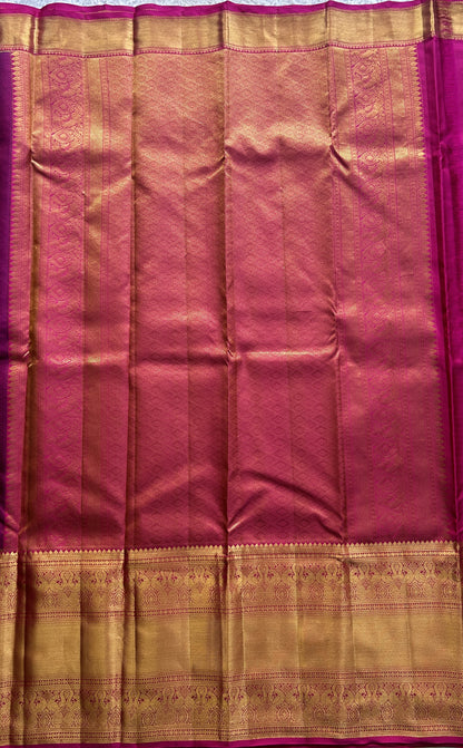 Kanjivaram Bridal Silk Saree Navy Blue colored complemented with a Zari border. - Sampradaya Designer Studio
