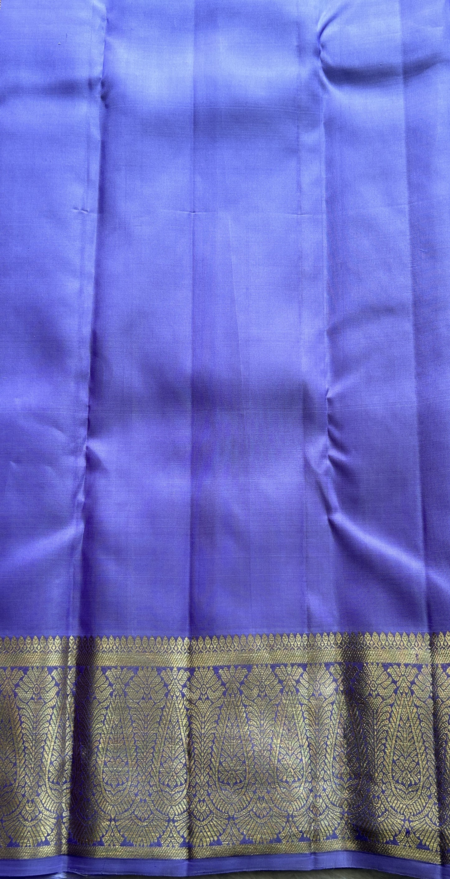 Kanjivaram Bridal Silk Saree Lilac colored complemented with a Zari border. - Sampradaya Designer Studio