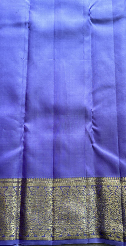 Kanjivaram Bridal Silk Saree Lilac colored complemented with a Zari border. - Sampradaya Designer Studio