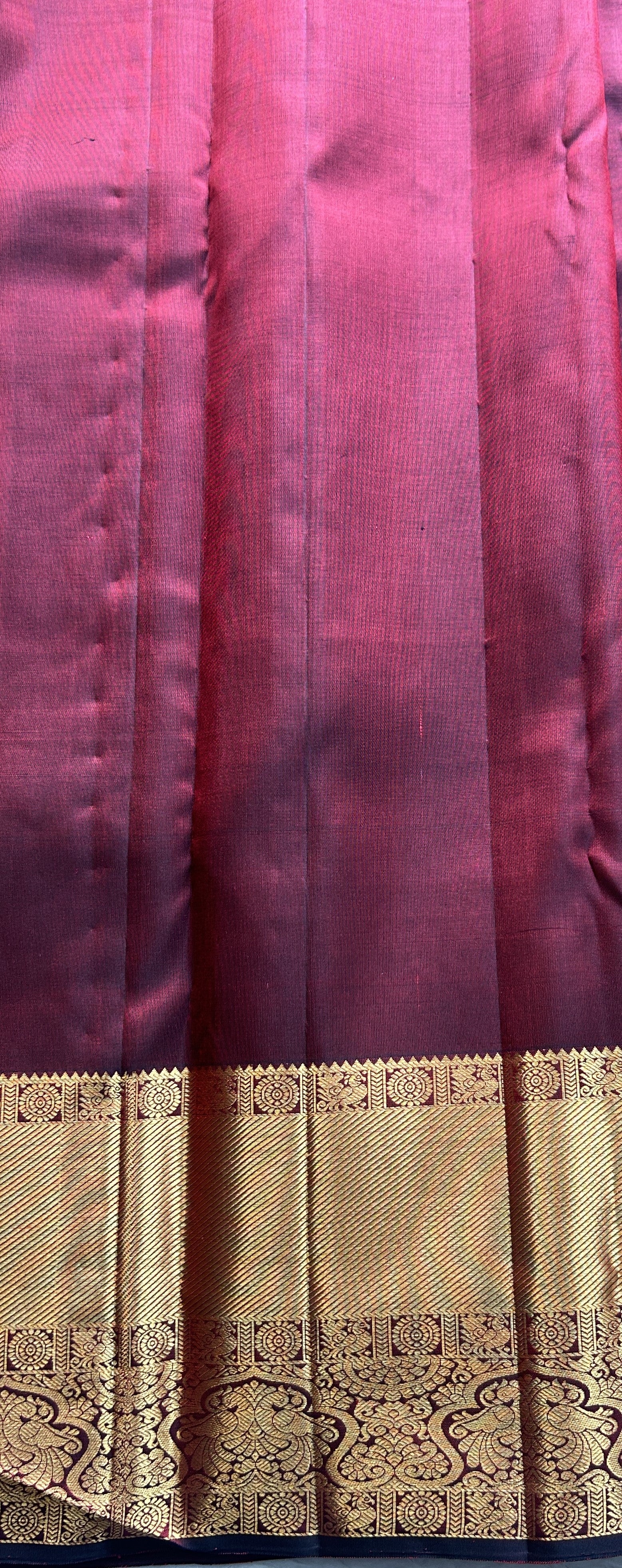 Kanjivaram Bridal Silk Saree Dark Maroon colored complemented with a Zari border. - Sampradaya Designer Studio