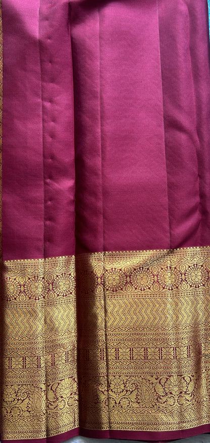 Kanjivaram Bridal Silk Saree Light Sea Blue colored complemented with a Zari border. - Sampradaya Designer Studio