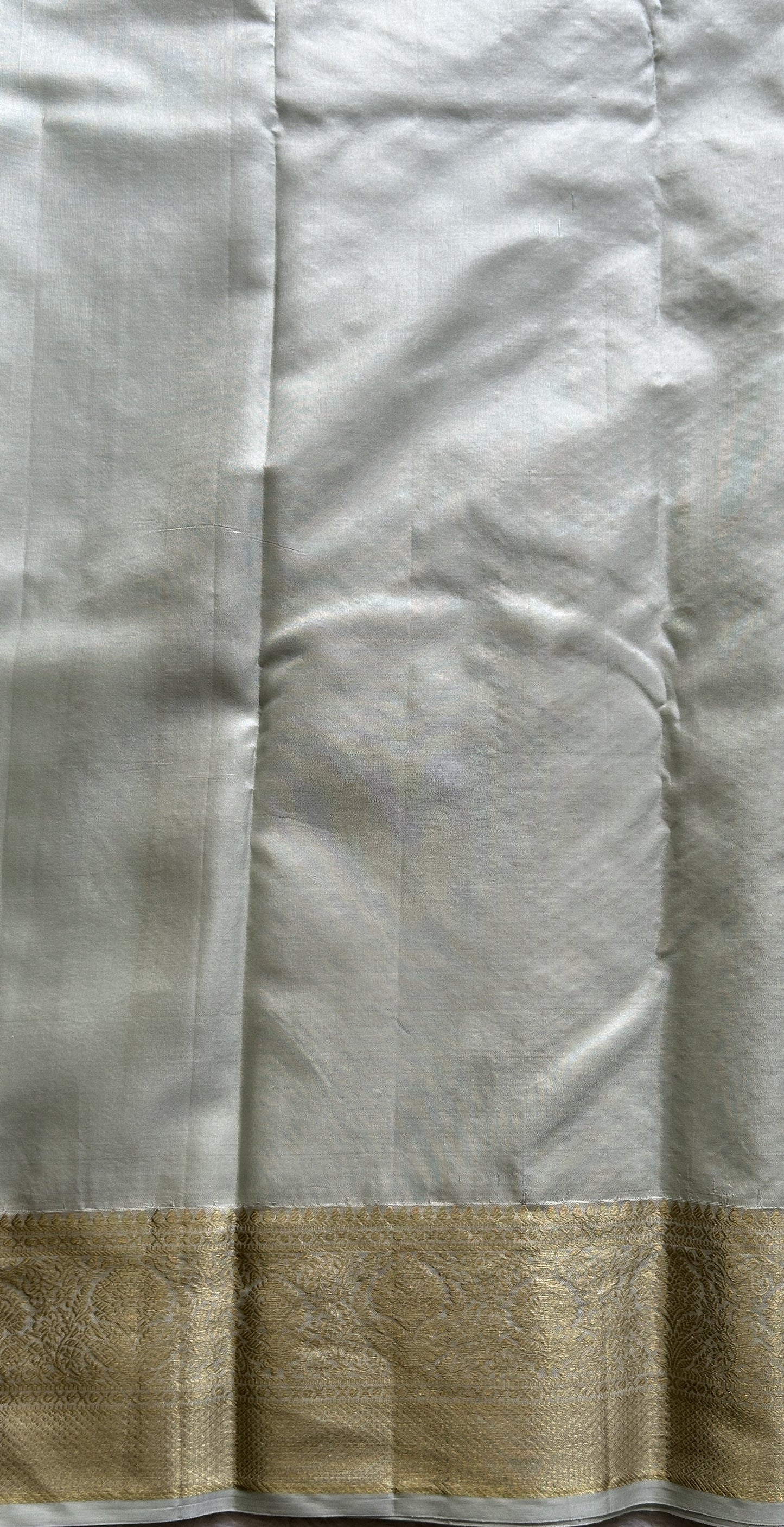 Kanjivaram Bridal Silk Saree Light Sea Green colored complemented with a Zari border. - Sampradaya Designer Studio