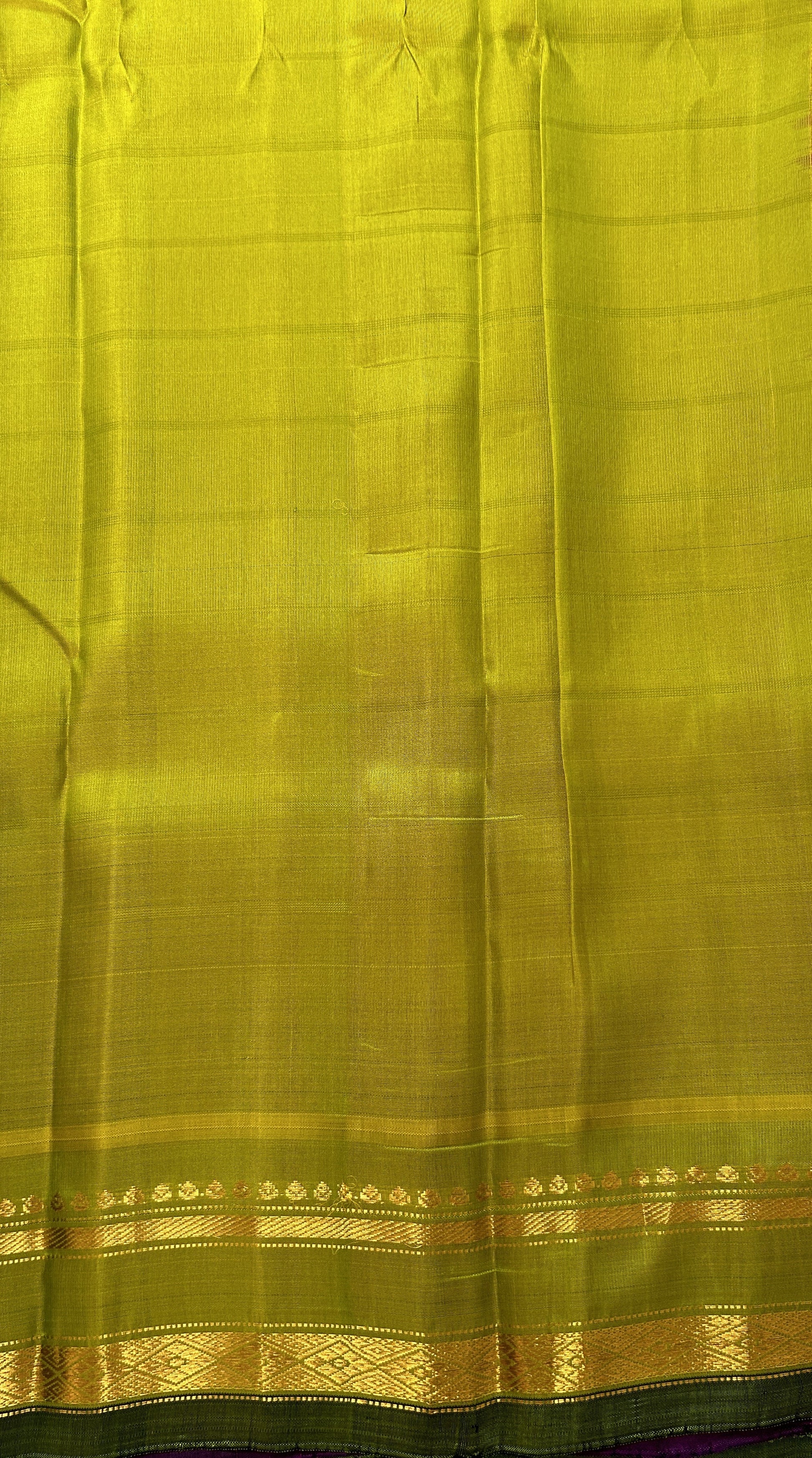 Gadwal Pattu Pink Colored Saree Complemented With a Green Color Kanchi Gap Border - Sampradaya Designer Studio