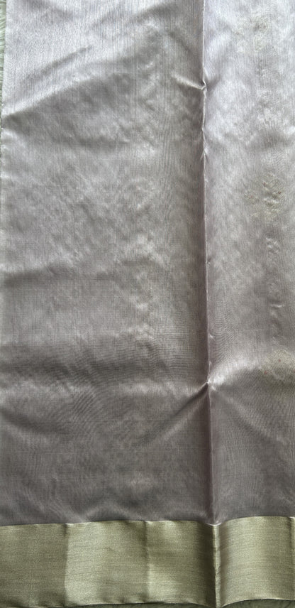 Chanderi Silk Saree Light Lilac color complemented with a Zari border - Sampradaya Designer Studio