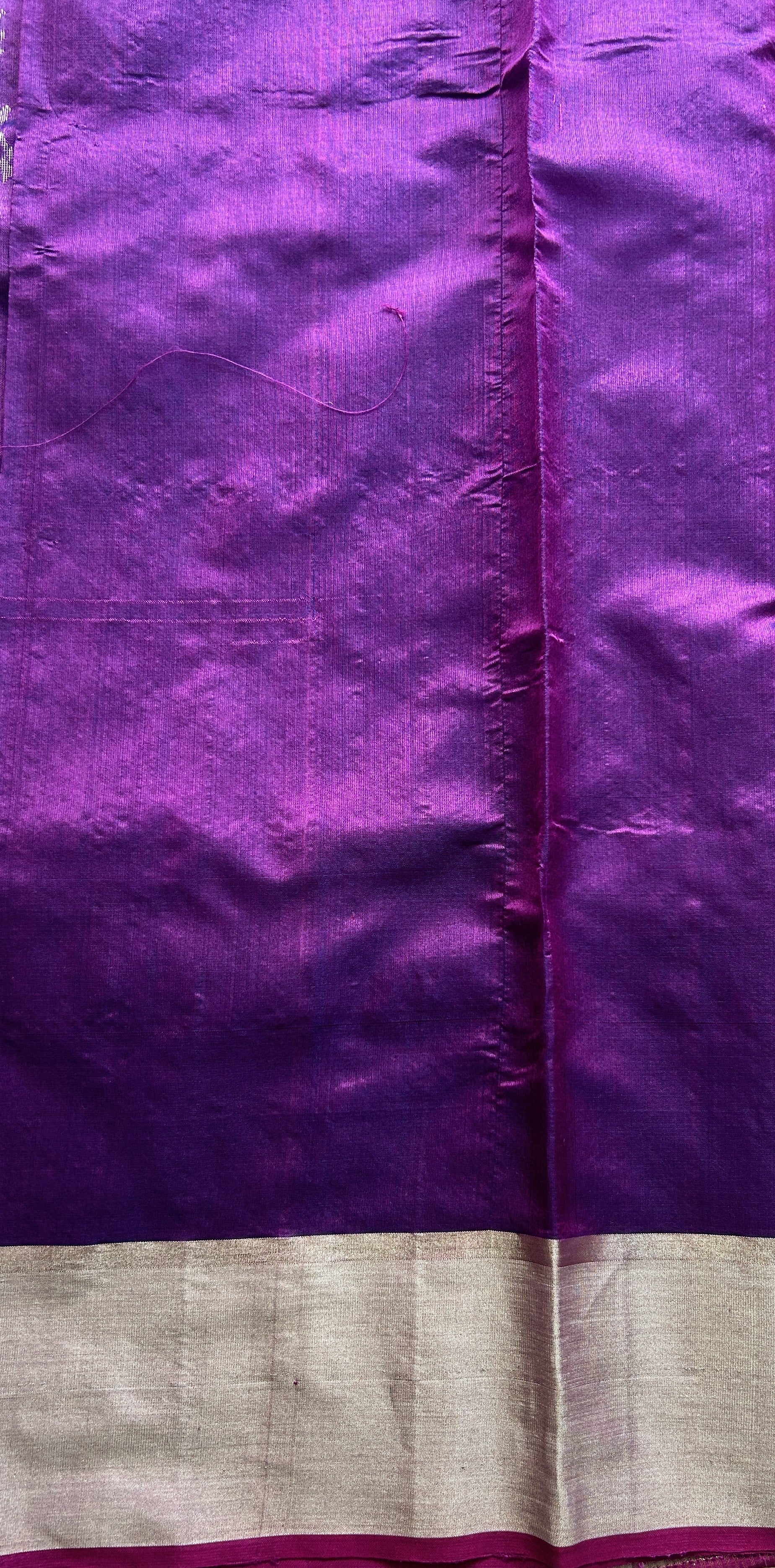 Chanderi Silk Allover Saree Purple color complemented with a Zari border - Sampradaya Designer Studio