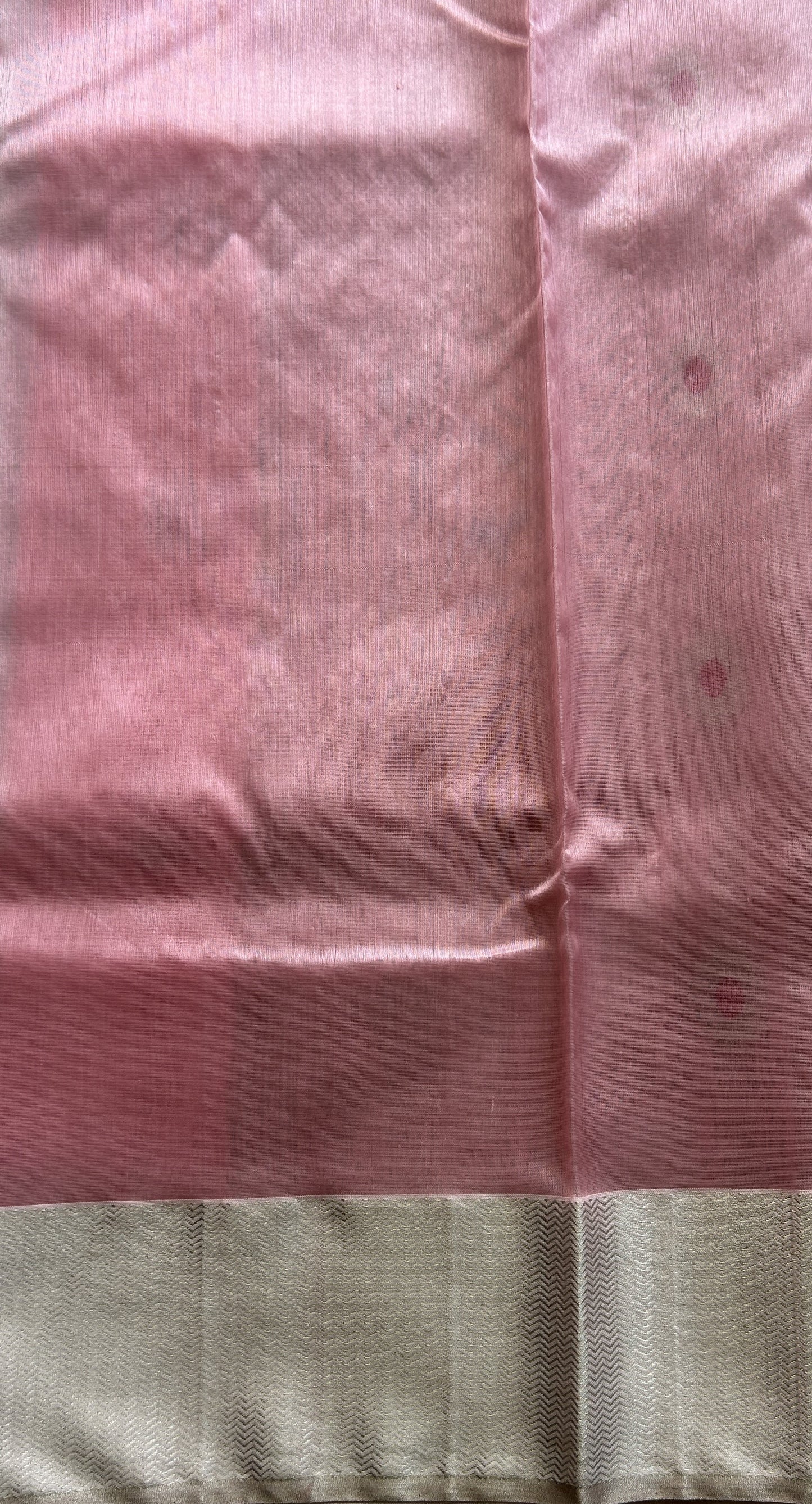 Chanderi Silk Saree Light Baby Pink color complemented with a Zari border - Sampradaya Designer Studio