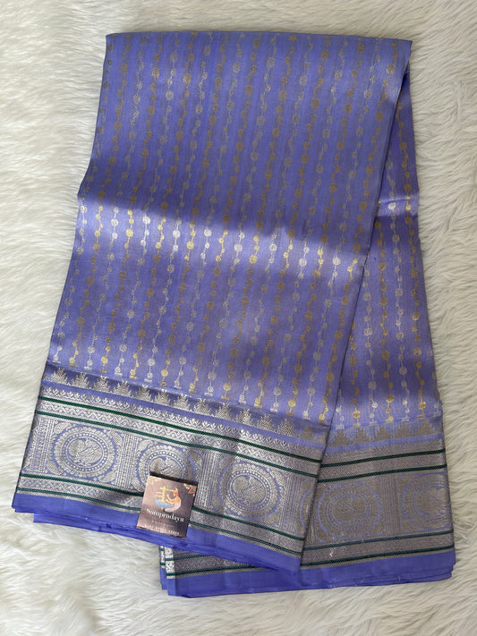 Venkatagiri Pattu Saree Powder Blue Colored Complemented With a Pattu Powder Blue Color Border - Sampradaya Designer Studio
