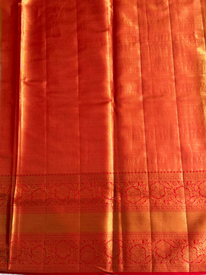 Blue Kanjivaram Bridal Silk Saree With Gold Zari Border  | Handloom | Silk Mark Certified