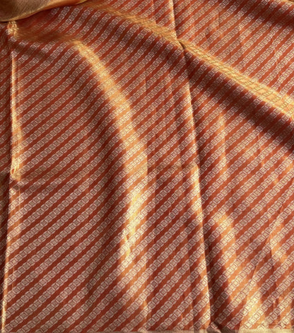 Gold Kanjivaram Bridal Silk Saree With Gold Zari Border  | Handloom | Silk Mark Certified - Sampradaya Designer Studio