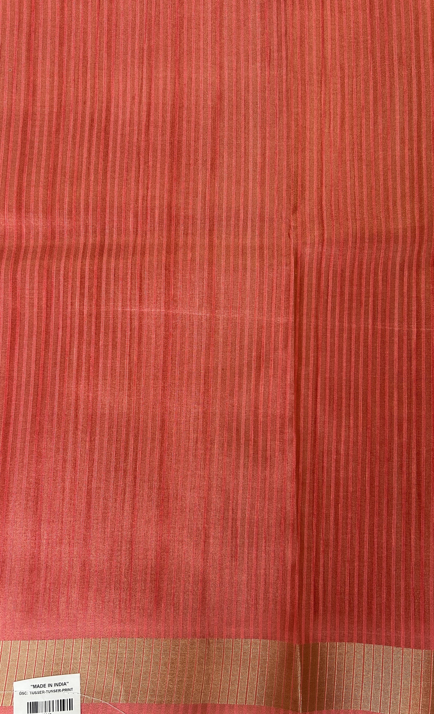 Semi Tussar Tissue Designer Saree Pastel Brown colored complemented with a Peach Color Zari Border. - Sampradaya Designer Studio