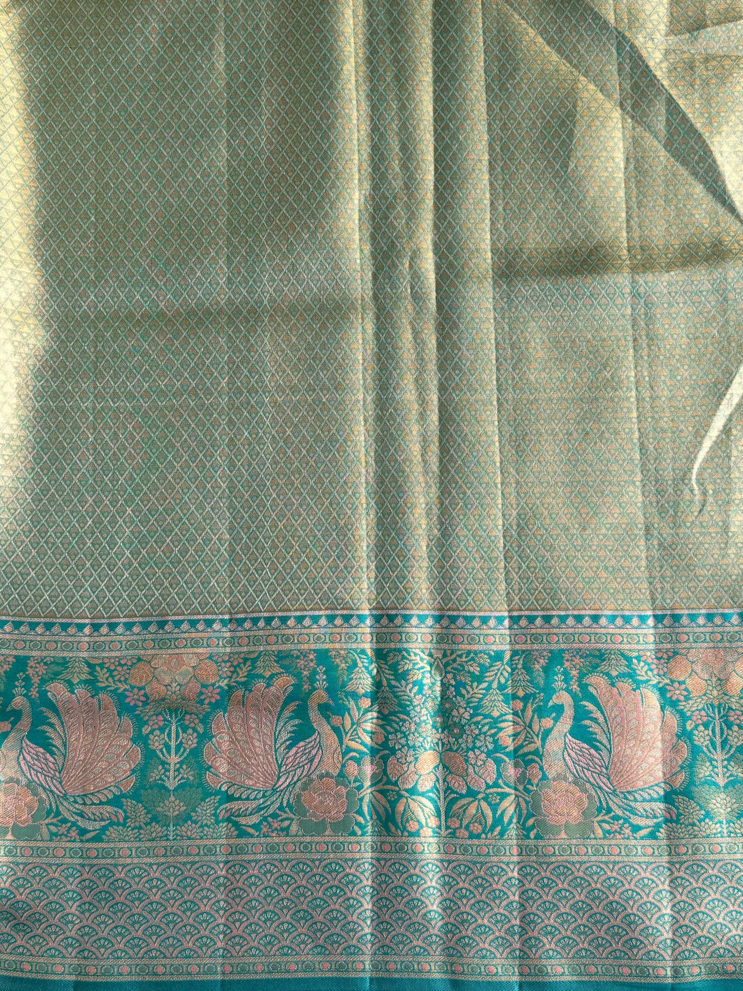 Cream Kanjivaram Bridal Silk Saree With Gold Zari Border  | Handloom | Silk Mark Certified - Sampradaya Designer Studio
