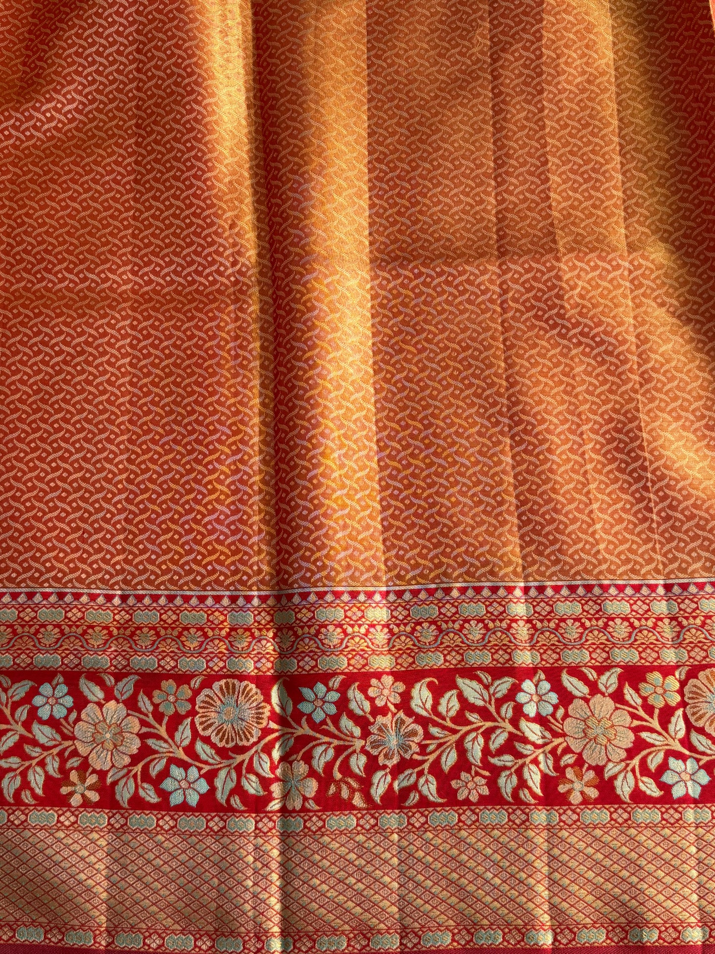 Sea Green Kanjivaram Bridal Silk Saree With Gold Zari Border  | Handloom | Silk Mark Certified - Sampradaya Designer Studio
