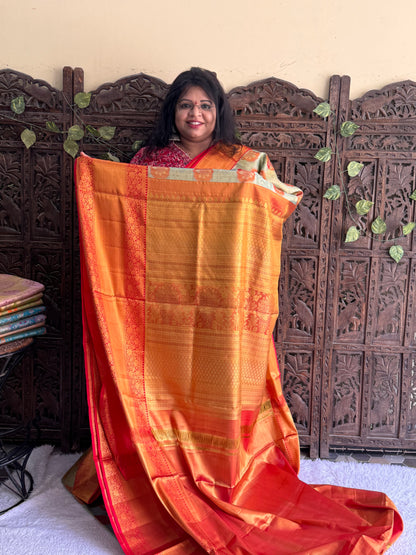 Sea Green Kanjivaram Bridal Silk Saree With Gold Zari Border  | Handloom | Silk Mark Certified - Sampradaya Designer Studio